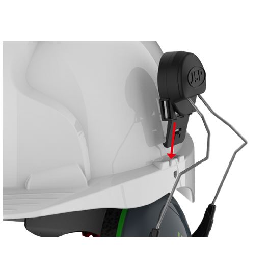 Orejeras JSP Sonis 1 para casco casquetes gris oscuro/verde A.V. (SNR 26)