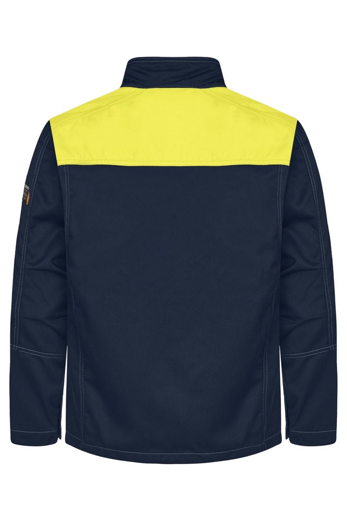 Cazadora Tranemo Apex 663083 inherentemente ignífuga con doble yugo para lograr una protección adicional contra el calor. La chaqueta está hecha de un satén fuerte y flexible personalizado para el trabajo con zinc y productos químicos.