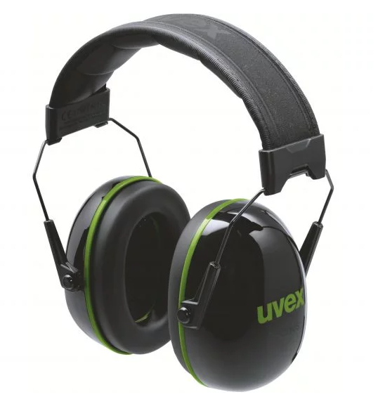 Cascos Uvex K10 amb diadema acolchada i coixinets de segellat d'escuma viscoelàstica, SNR 30 dB, 185 gr., plegables.