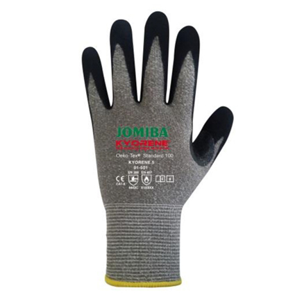 Guante anticorte nivel C Kyorene 5, fibra de grafeno antibacteriana y espuma de nitrilo, refuerzo pulgar/índice