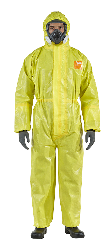 Buzo desechable Alphatec 3000 multicapa, prot. química tipo 3B,4B,5B, antiestático, color amarillo
