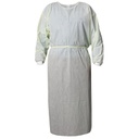 [2100093Y] Bata d'un sol ús quirúrgica per a riscos biològics EN14126. 50 gr/m2, punys elàstics, talla única, color groc.