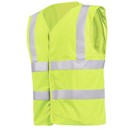 Armilla Sioen Senra alta visibilitat,retardant de la flama i antiestàtic, molt lleuger, 120 gr/m².